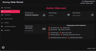 Motel Script | Owner, Customer, Employee Systems